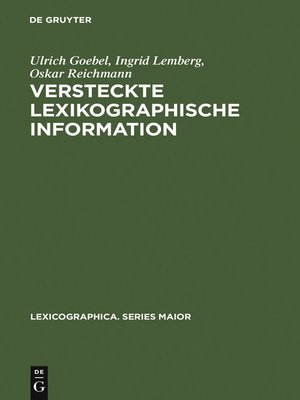 cover image of Versteckte lexikographische Information